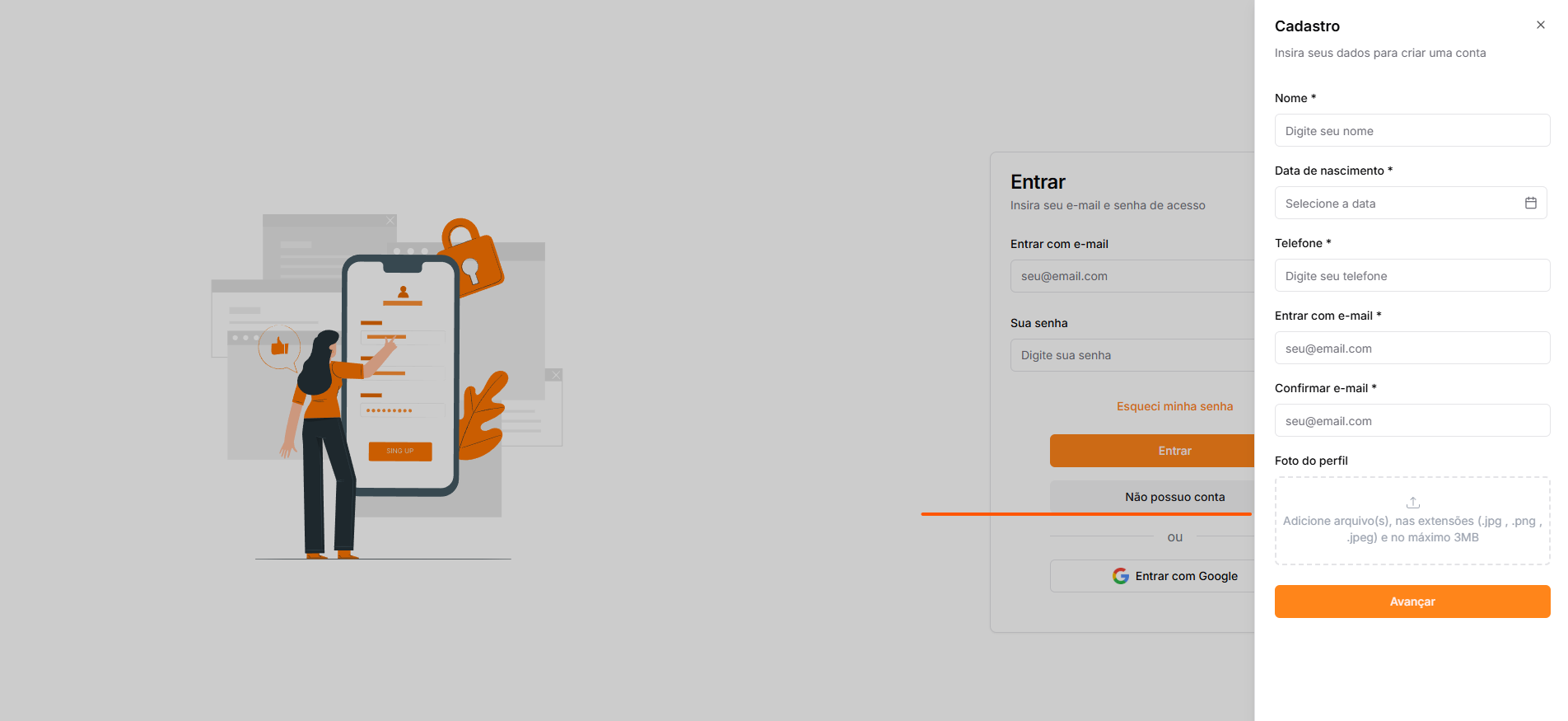 Formulário de cadastro